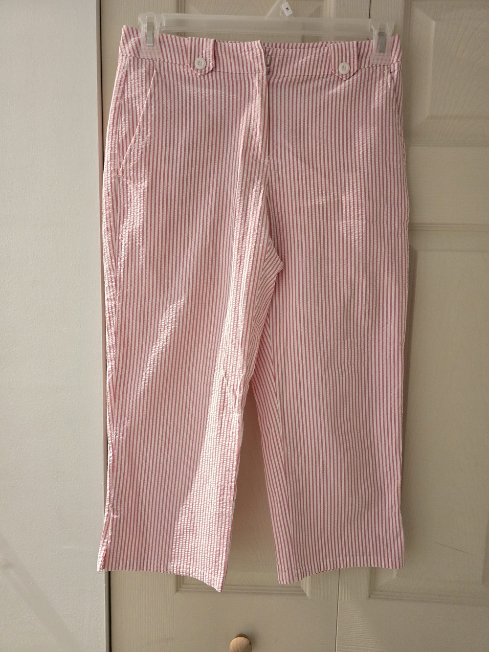 Liz Claiborne Pink and White Striped Capris